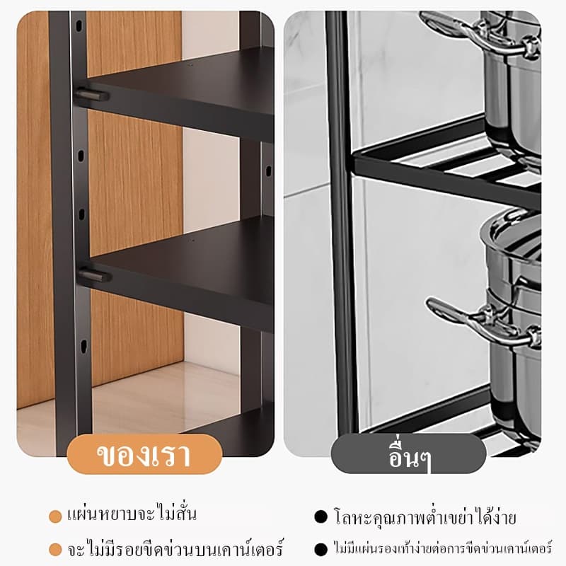 ชั้นวางกระทะปรับได้ 5-8ชั้น ชั้นวางกระทะ ชั้นวางฝาหม้อปรับขนาดได้ ชั้นวางหม้อ วัสดุสแตนเลส ประหยัดพื้นที่ ที่วางหม้อปรั รูปที่ 6