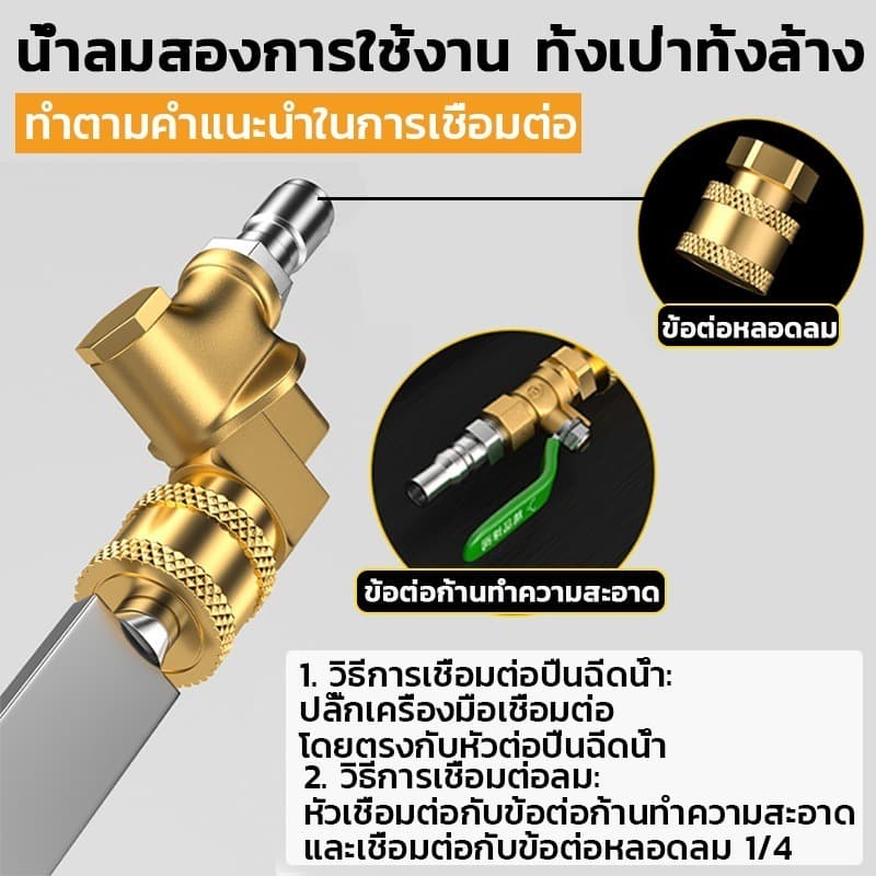 100/120CM!หัวฉีดพ่นน้ำแบบบางพิเศษ ฉีดล้างแผงรังผึ้งหม้อน้ำ พร้อมข้อต่อตรง & ข้อต่อพับได้ 180° หัวฉีดน้ำ หัวพ่นน้ำ เตรียม รูปที่ 3