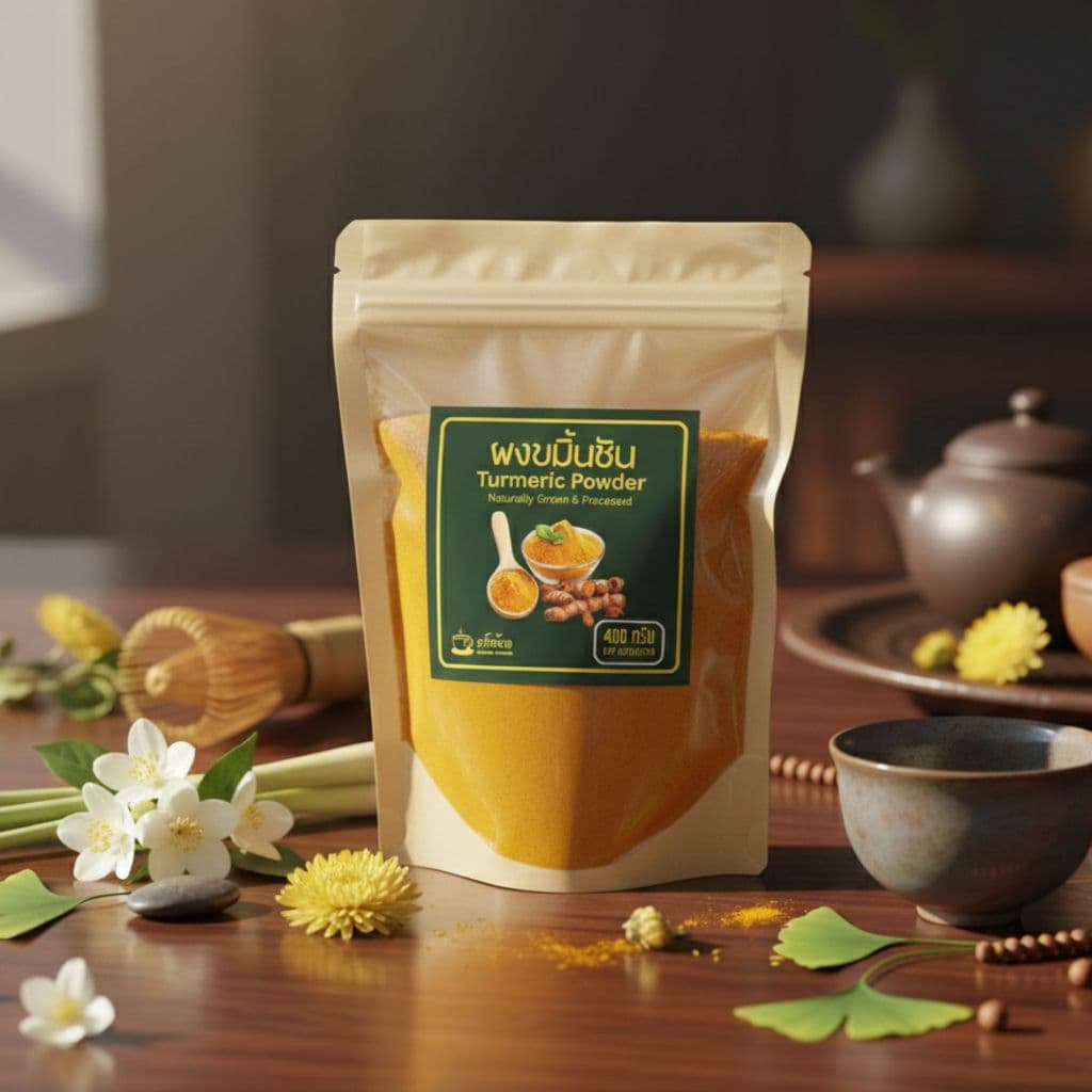 ผงขมิ้นชัน 100% Turmeric Powder ผงชงดื่ม Golden Milk ไม่มีสารปรุงแต่ง รูปที่ 2