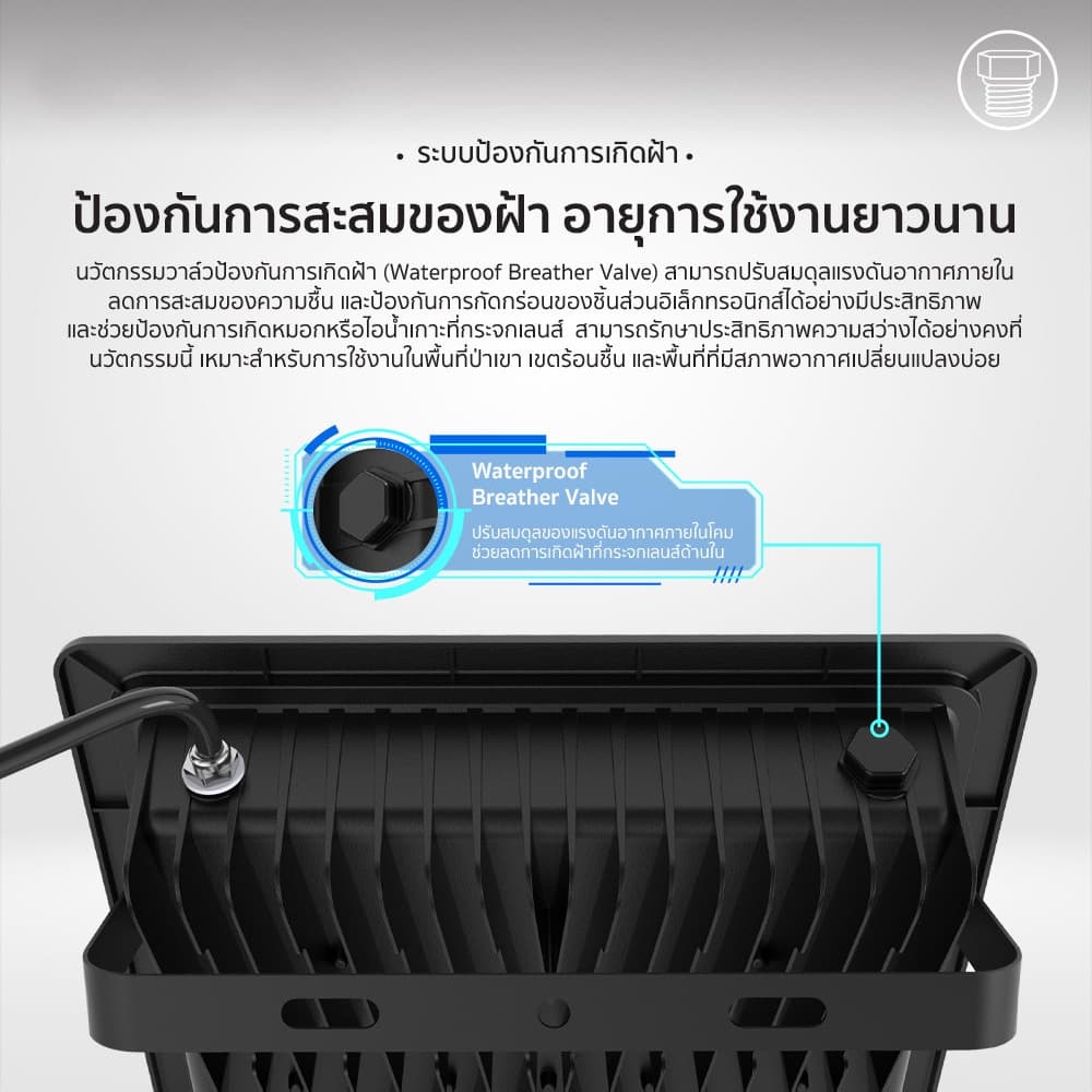 EEKOO สปอตไลท์ ซื้อ 1 แถม 1 สปอร์ตไลท์ LED 2000W โคมไฟฟลัดไลท์ กันน้ำ IP68 ไฟสว่าง Spotlight ไฟกลางแจ้ง ไฟสวน แสงขาว รูปที่ 5