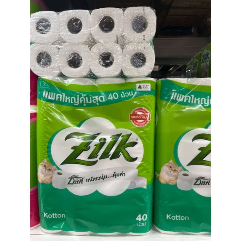 Zilk ซิลค์ คอตตอน กระดาษชำระ 40 ม้วน ทิชชู่ ซึมซับน้ำดีเยี่ยม หนา นุ่ม ไม่เปื่อยง่าย คุ้มค่า รูปที่ 3