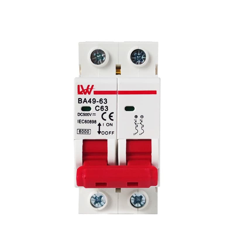 เบรกเกอร์ Breaker DC 500V 2P 6A-63A สำหรับไฟโซล่าเซล์ ไฟฟ้ากระแสตรง ป้องกันการลัดวงจร รูปที่ 2