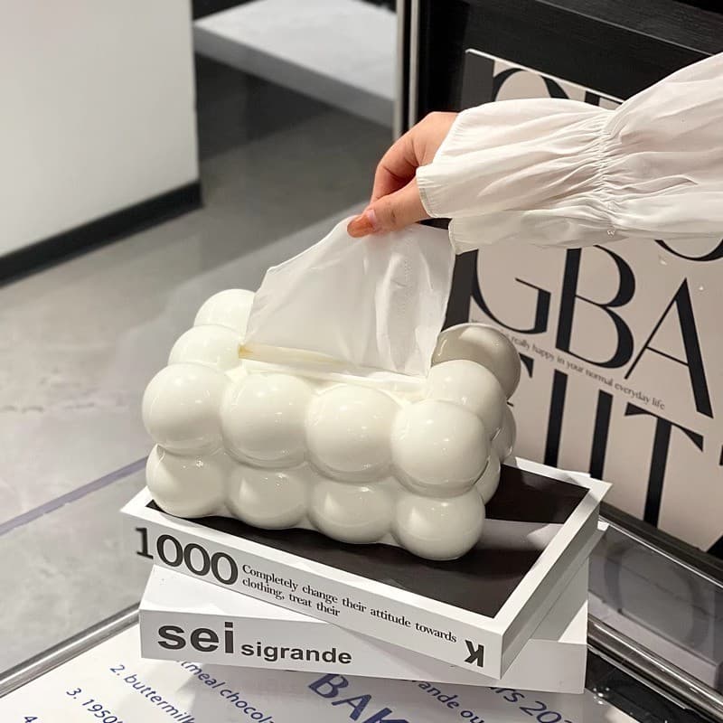 กล่องทิชชู่ กล่องใส่ทิชชู่มินิมอล กล่องใส่กระดาษทิชชู่ TISSUE BOX ของตกแต่งบ้าน กันฝุ่น กันน้ำ รูปที่ 4