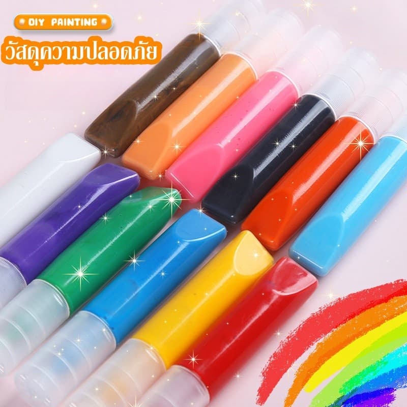 พวงกุญแจDIY ชุดทำพวงกุญแจ 6pcs เจลวาดภาพ3มิติ Sticky Art ของเล่นDIY รูปที่ 4