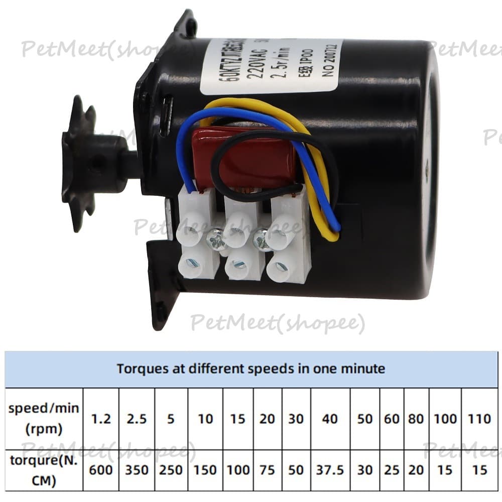 ถูกมอเตอร์60ktyz มอเตอร์แม่เหล็กถาวร 2.5/5/10/15รอบ มอเตอร์ไฟฟ้า 220v มอเตอร์เกียร์ มอเตอร์รอบต่ำ มอเตอร์ซิงโคร รูปที่ 4