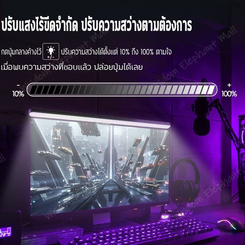 โคมไฟอ่านหนังสือแบบแขวนจอคอมพิวเตอร์ ไฟโต๊ะคอม 50cm Monitor Light Bar โคมไฟแขวนหน้าจอมอนิเตอร์ เหมาะสำหรับสำนักงานและโรง รูปที่ 6