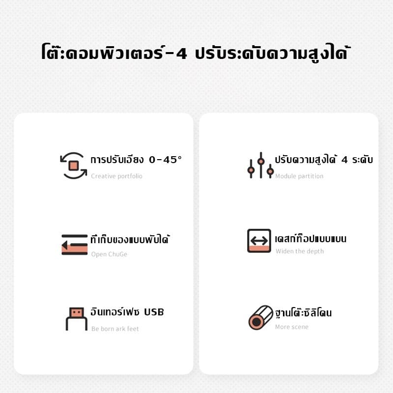 TEN MIRO 60*40โต๊ะใช้บนเตียง การออกแบบพับได้ 40kg รับน้ำหนักได้ ปรับความสูงได้ โต๊ะอ่านหนังสือสำหรับเด็ก โต๊ะทำงานในบ้าน รูปที่ 2