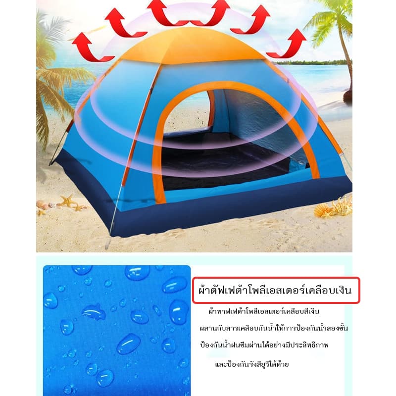 Greenforst เต็นท์แบบกางอัตโนมัติ เต็นท์แคมปิ้ง เต้นท์เดินป่า เต็นท์ปิกนิกสำหรับครอบครัว พับได้ ทนแดด ทนฝน รุ่น 2015 รูปที่ 3
