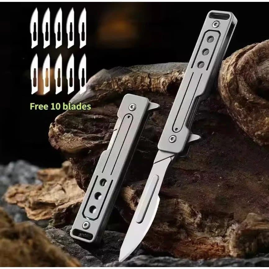 T37 Titanium Alloy Art แบบพกพา มีดพับใบมีด Sharp Express มีดขนาดเล็กพวงกุญแจอเนกประสงค์กลางแจ้ง Mini มีด รูปที่ 3