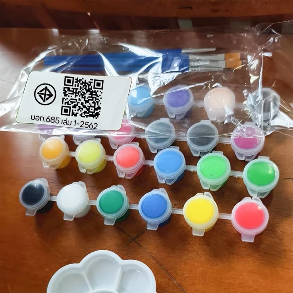 SWEETYBAYI สีอคริลิค ง่ายต่อการพกพา สีน้ำ acrylic paint set สีโปสเตอร์ สี 6 สี/สี 12 สี รูปที่ 9
