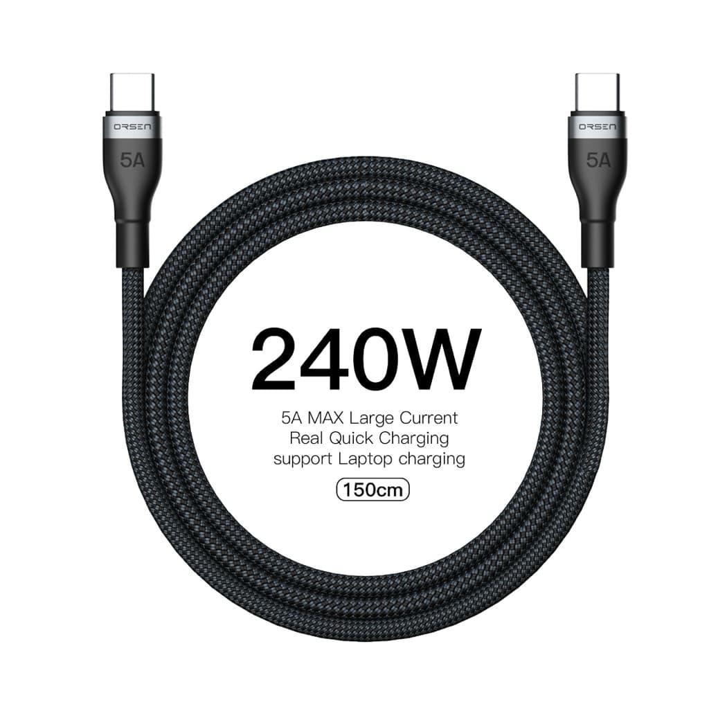 Orsen by eloop S6 สายชาร์จเร็ว USB Type-C to Type-C ยาว 1.5 ม. รองรับ QC4.0 PD 240W สายชาร์จ รูปที่ 1