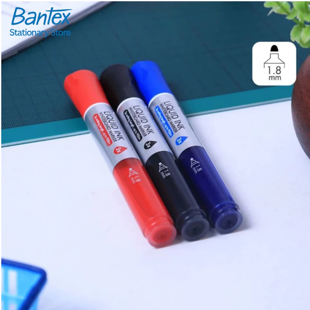Bantex ปากกาไวท์บอร์ด ปากกามาร์กเกอร์ เขียนกระดาน เขียนลื่น ลบง่าย หัว 1.8 มม. Whiteboard Marker รูปที่ 2