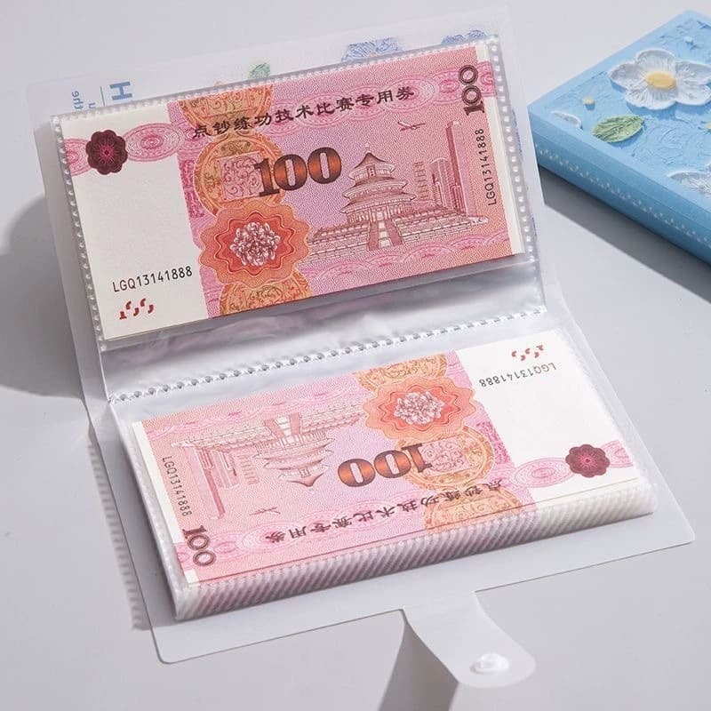 3D สมุดเก็บธนบัตร สมุดเงิน กระปุกออมสิน 100 โน๊ต ที่เก็บเงินสดและบิล ใช้ใส่ธนบัตร รูปที่ 7