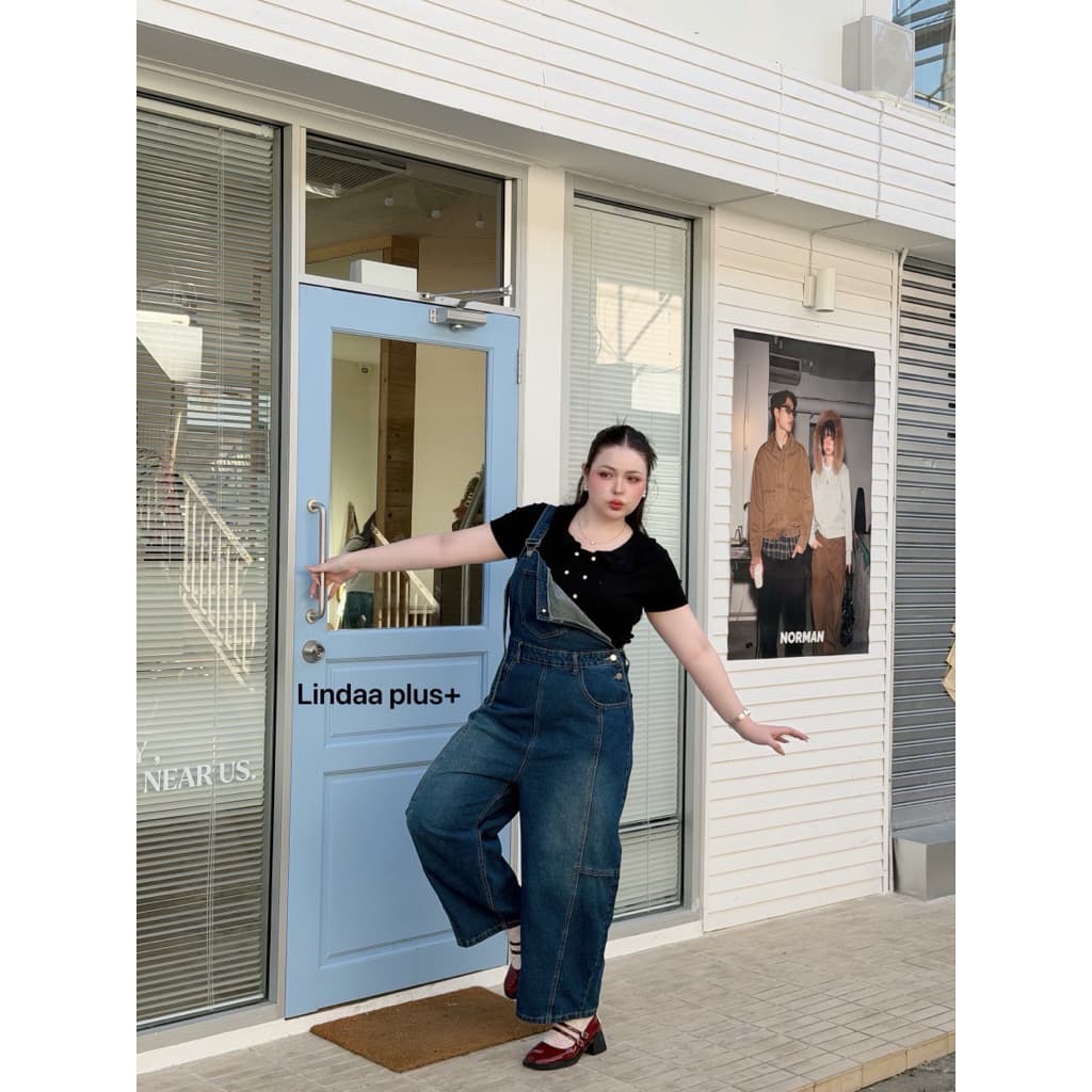 LindaaPlus-- เอี้ยมยีนส์ทรงเบสิค มินิมอลสุดๆ กางเกงเป็นทรงขากระบอกใหญ่พิเศษ buggy jeans รูปที่ 2