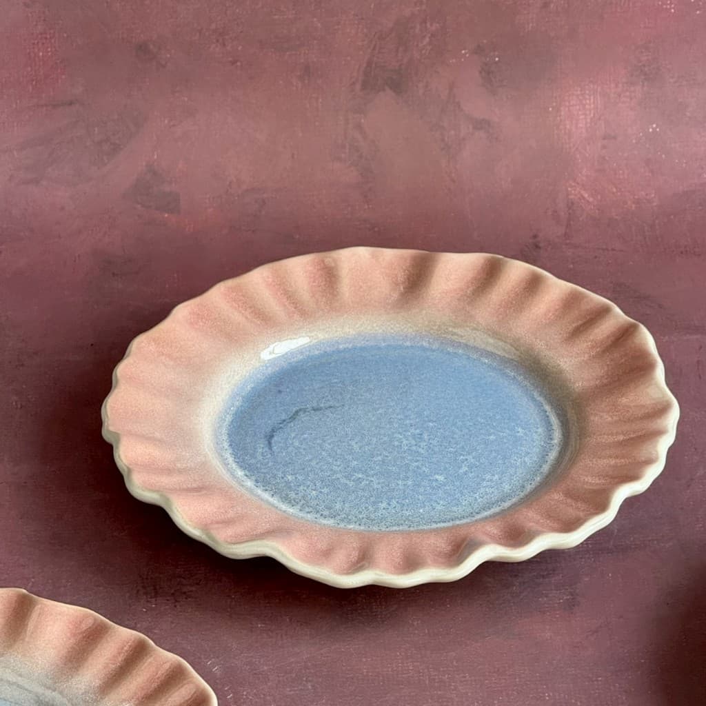 จานเซรามิค จานแบ่ง จานขอบหยัก ขนาด 8.25 นิ้ว Side Plate Ceramic *อ่านคำอธิบายก่อนสั่งซื้อ* เข้าไมโครเวฟได้ - AT1CERAMIC รูปที่ 2