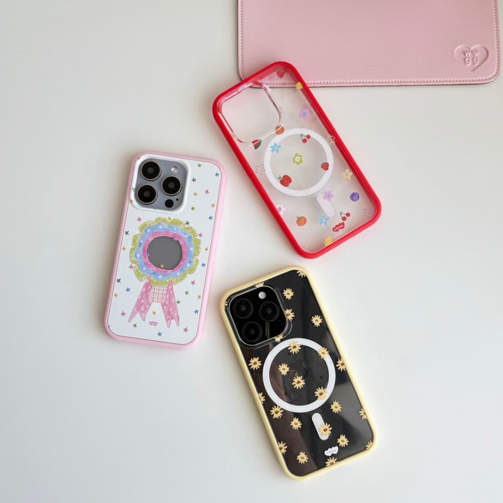 amuse stuff-Color Pop Bumper Case เคสขอบสีด้านหลังใส มีแม่เหล็ก รูปที่ 2