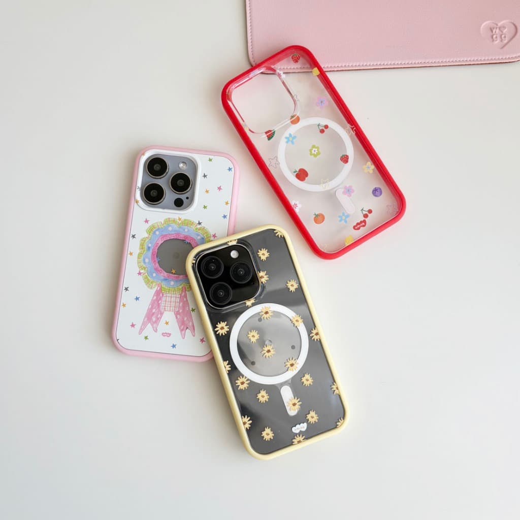 amuse stuff-Color Pop Bumper Case เคสขอบสีด้านหลังใส มีแม่เหล็ก รูปที่ 1
