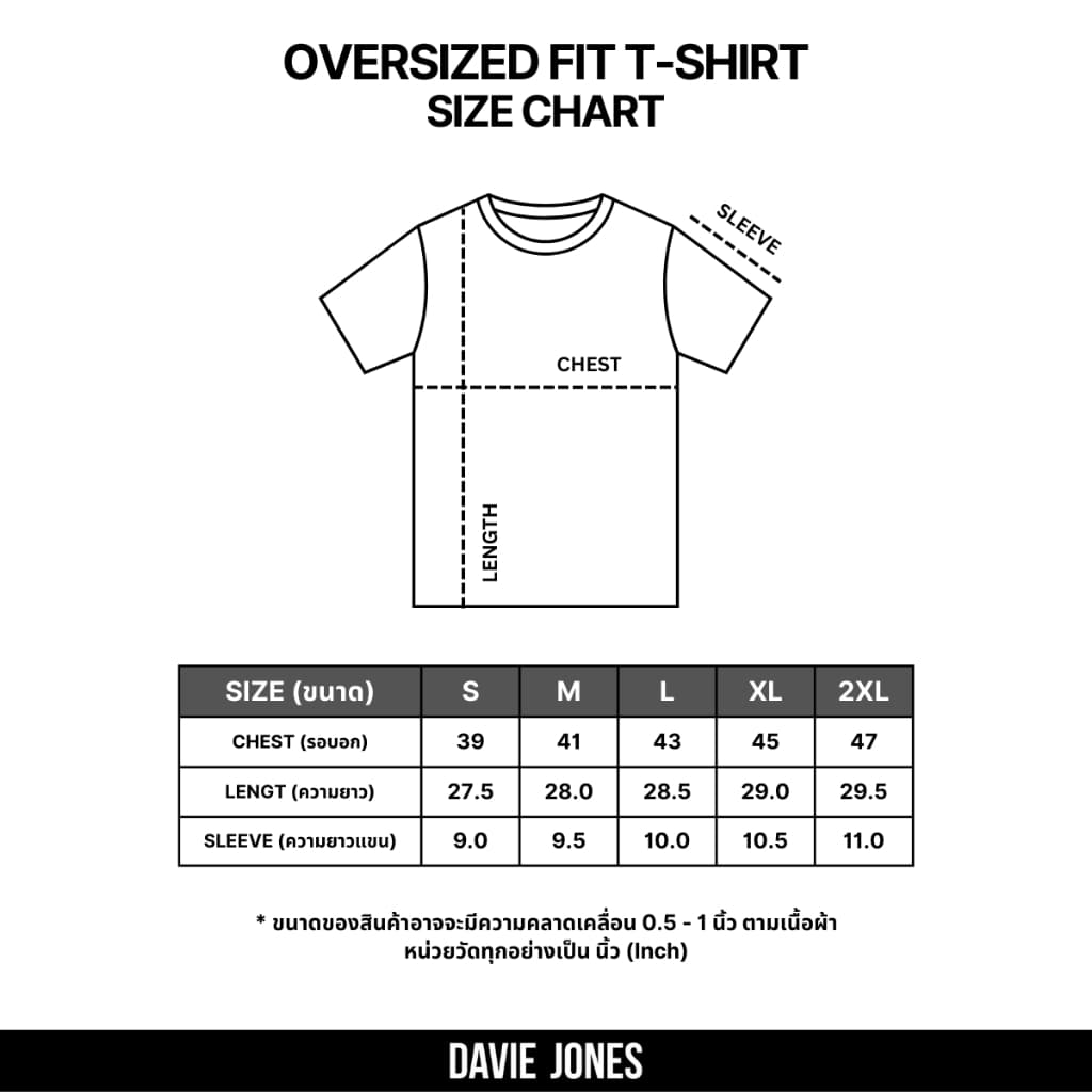 DAVIE JONES เสื้อยืดผู้ชาย Graphic Oversized Fit T-Shirt สีดำ ขาว WA0306 รูปที่ 7