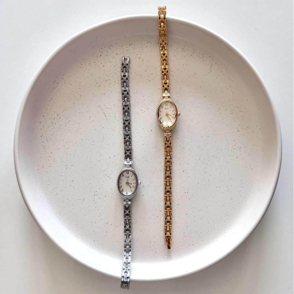 01-classic gold/silver | นาฬิกาวินเทจไม่ลอก ไม่ดำ รูปที่ 1