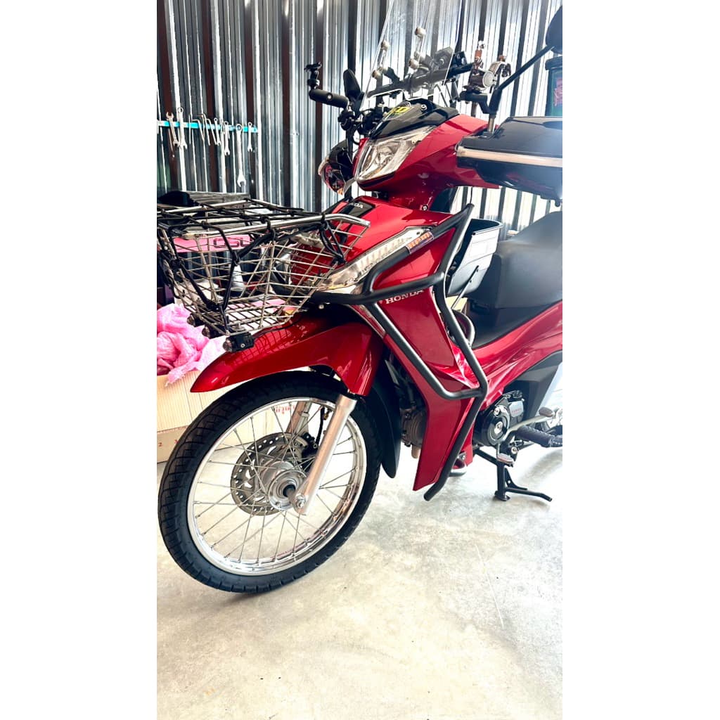 แคชบาร์ Wave125i ทุกรุ่น ตัวใหม่2023-2026,LED2019-2022,วาฬ2012-2018 จุดยึดโครงรถ100% ไม่ยึดแฟริ่ง รูปที่ 8
