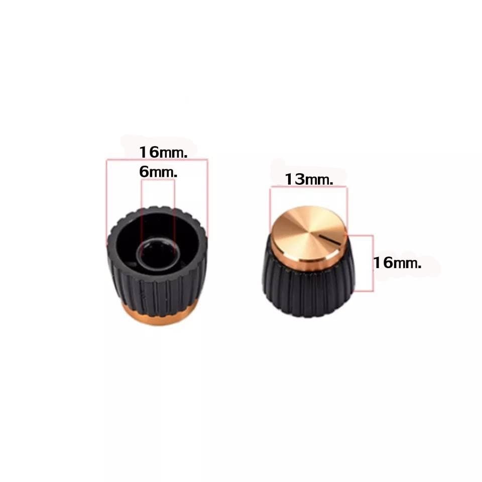 Control Knob Volume Audio ฝาครอบวอลลุ่ม ลูกบิด16 มิล ไม่ต้องย้ายวอลลุ่มใส่ได้เลย ลำโพงบลูทูธdiy รูปที่ 2