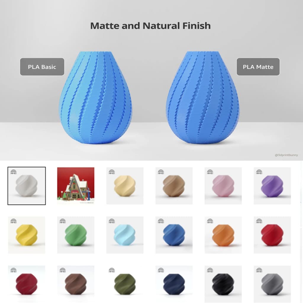 Bambu Lab With Spool PLA Matte ด้าน มีความเหนียวสูง ลอกออกง่าย ความเร็วสูงและพิมพ์ง่าย RFID รูปที่ 3