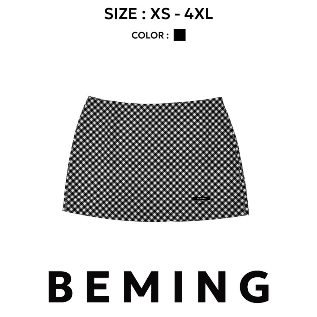 Bemingskirt081 -Check Mini Skirt – กระโปรงลายตารางที่ใส่ง่ายและใช้ได้ทุกวัน รูปที่ 4