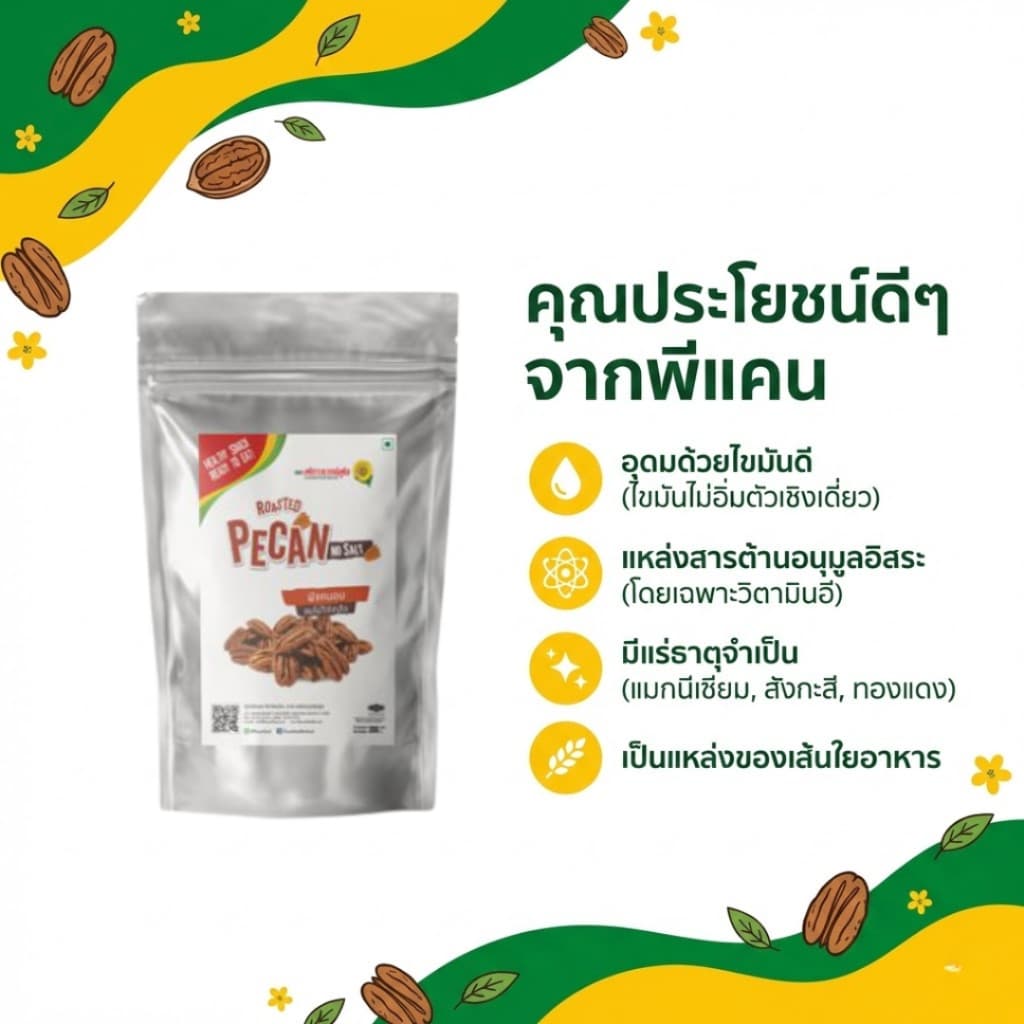 พีแคนอบ 200 กรัม Roasted Pecan 200 g. รูปที่ 3