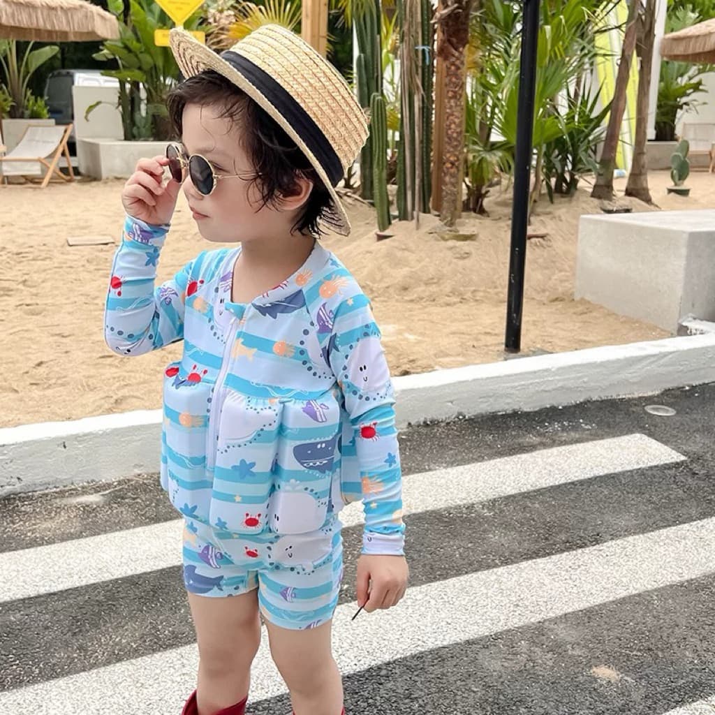 NT Baby - 053 ชุดว่ายน้ำเด็ก ชุดว่ายน้ำเด็กมีชูชีพในตัว ชุดว่ายน้ำลอยน้ำ เด็กผู้ชายเด็กผู้หญิง รูปที่ 3