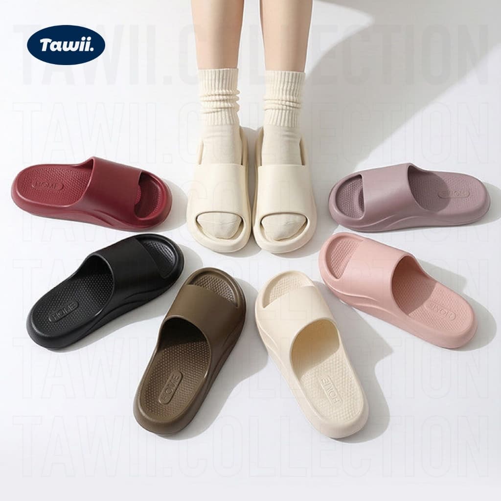 Tawii. รองเท้าแตะใส่ในบ้าน EVA รองเท้าแตะอาบน้ำนุ่มลื่นป้องกันการลื่น สไตล์ญี่ปุ่น หลายสี Unisex รูปที่ 2