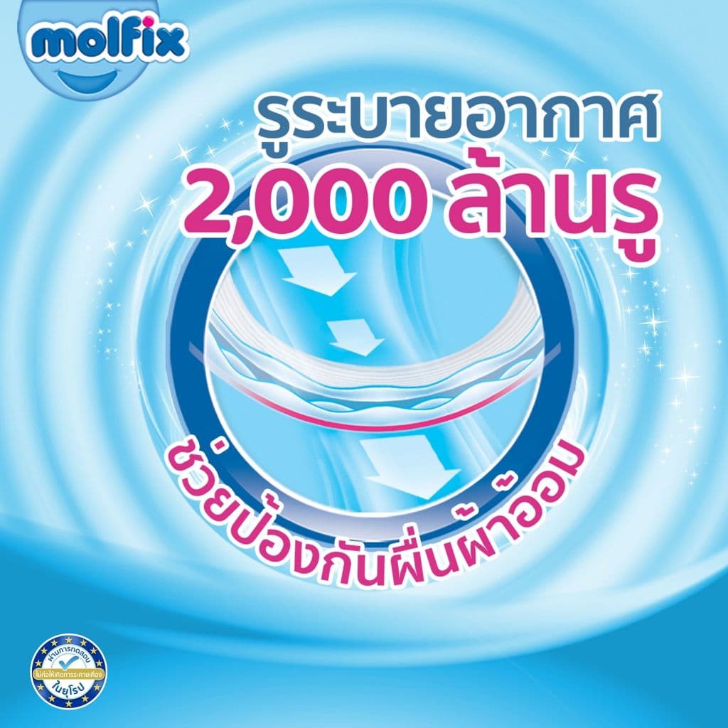 Molfix กางเกงผ้าอ้อมโมลฟิกซ์ เอ็กซ์ตร้า ดราย แพ้นส์ XL 54 ชิ้น x3 รูปที่ 5
