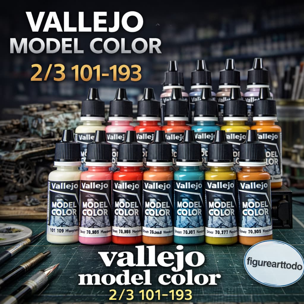 VALLEJO NEW MODEL COLOR SET2/3 101-193 วาเลโฮ ซีรีย์โมเดลใหม่ กลุ่มสีหลัก สีเบส สีหนา ทึบแสง รูปที่ 1