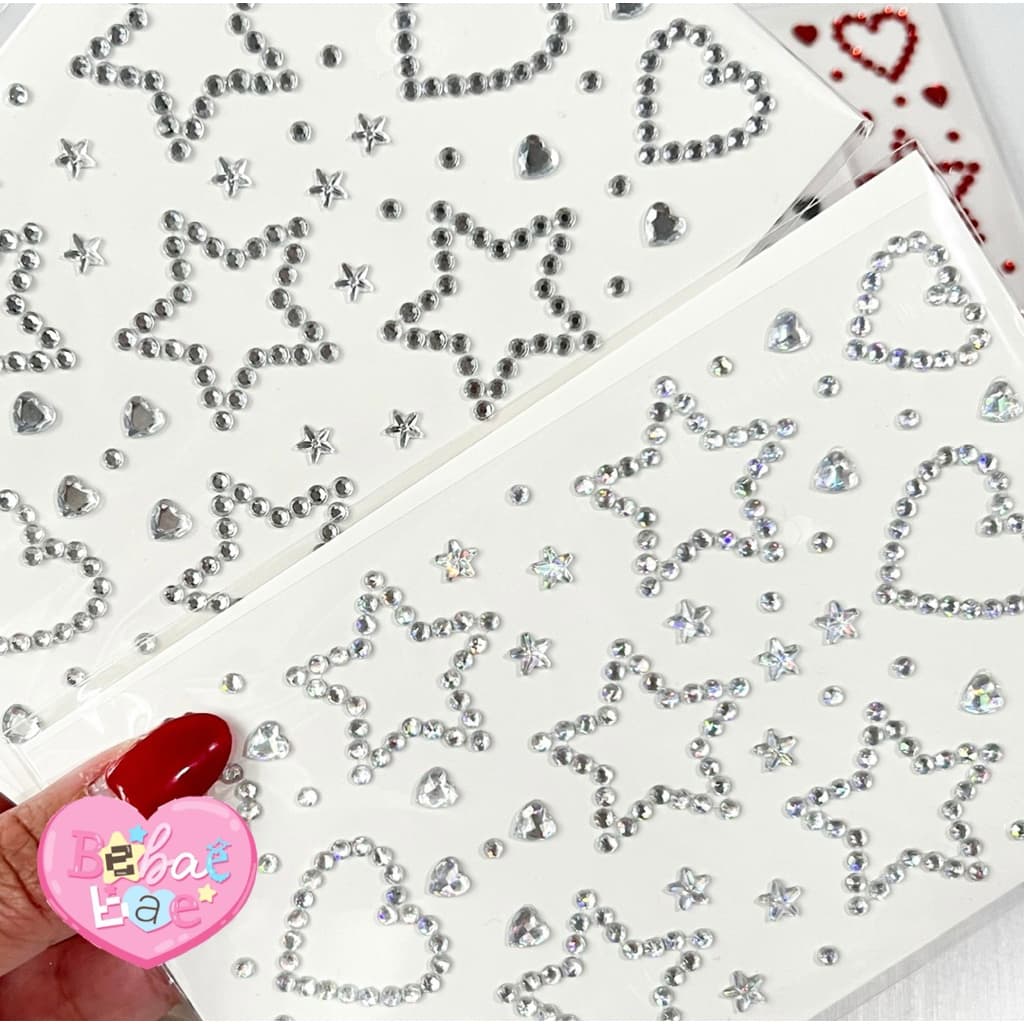 crystal sticker สติกเกอร์เพชร diy ลายดาว หัวใจ รูปที่ 2