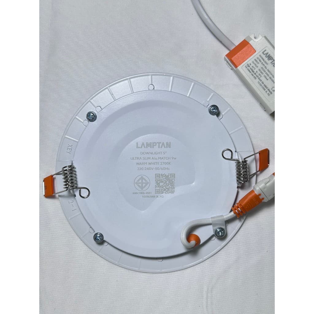 LAMPTAN Ultra Slim โคมไฟเพดาน 9W 12W 15W 18W บาง 2ซม. ขอบอลูมิเนียม LED Downlight แสงขาว แสงเหลือง โคมฝังฝ้า รูปที่ 2