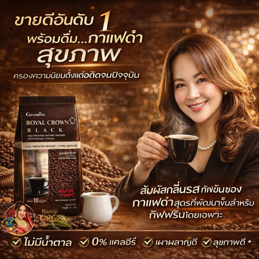 กาแฟดำ ชนิดเกร็ด โรบัสต้า รอยัล คราวน์ แบลค กาแฟกิฟฟารีน กาแฟดำ โรบัสต้าแท้ กาแฟของคนไทย รูปที่ 8