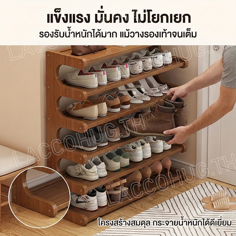 ชั้นวางรองเท้า ชั้นวางรองเท้ากันน้ํา สั่งตอนนี้เดินทางทันที! ประหยัดพื้นที่ รับน้ำหนักได้เยอะ กันน้ำกันแดด รูปที่ 3