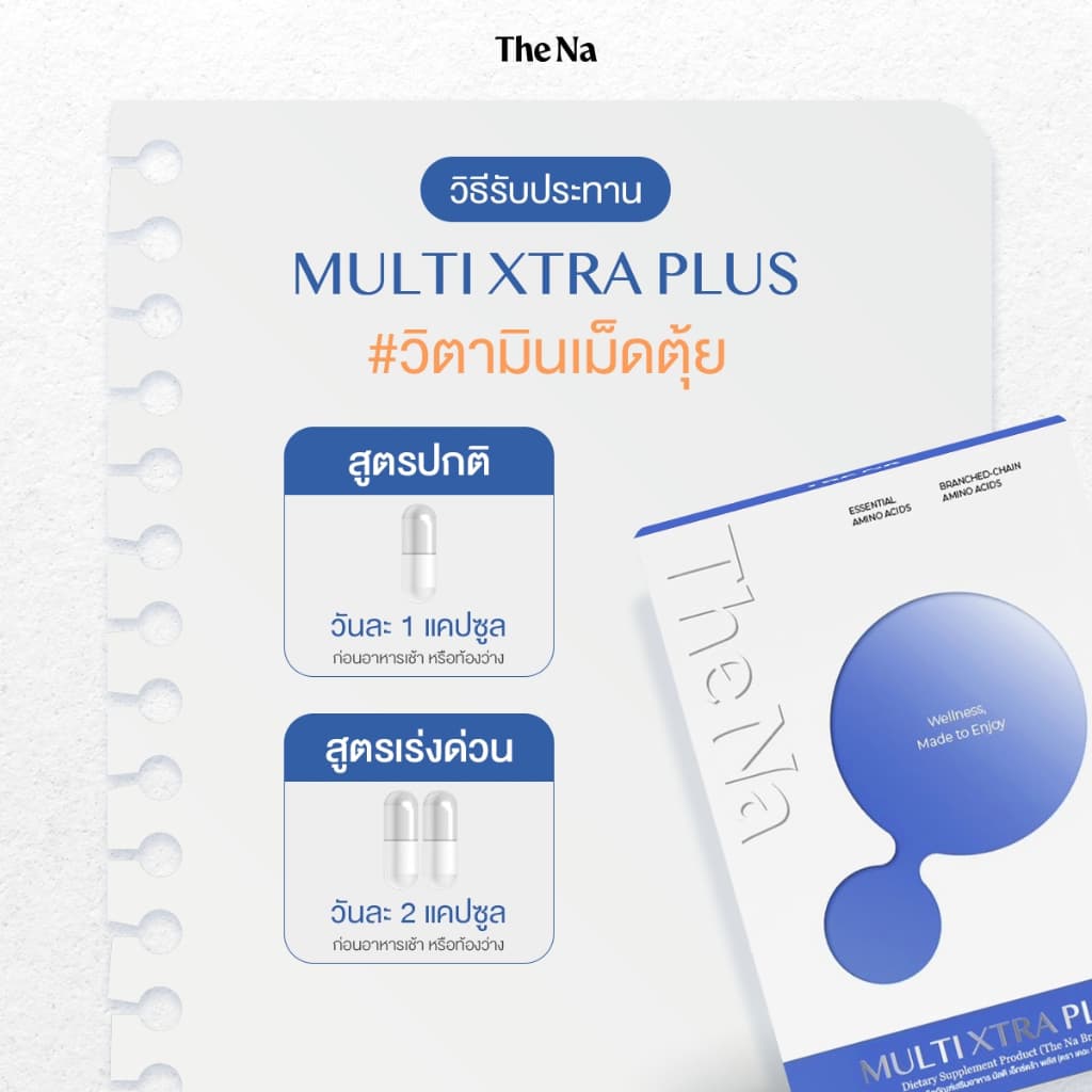 THE NA MULTI XTRA PLUS วิตามินรวม 2 กล่อง เจริญอาหาร เบื่ออาหาร ดูมีน้ำมีนวล ผิวสดใส เพิ่มน้ำหนัก รูปที่ 5
