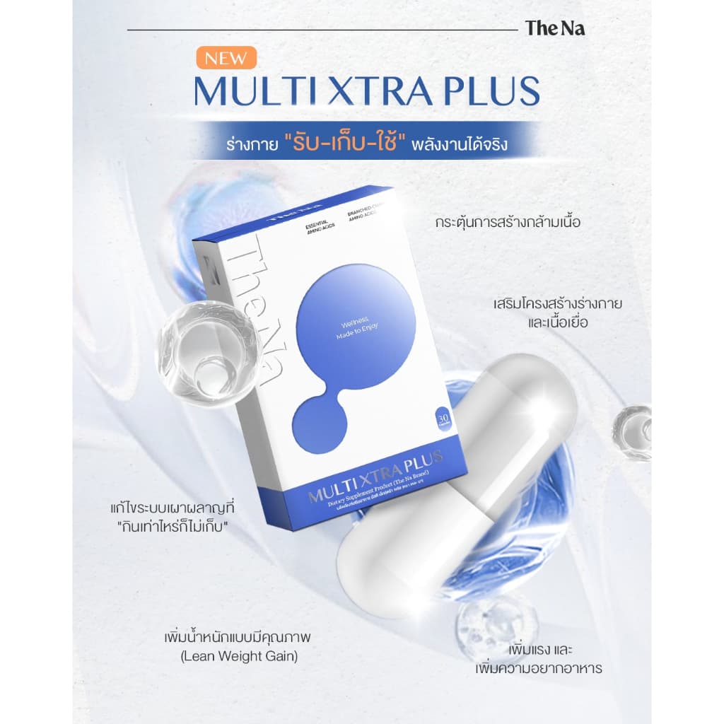 THE NA MULTI XTRA PLUS วิตามินรวม 2 กล่อง เจริญอาหาร เบื่ออาหาร ดูมีน้ำมีนวล ผิวสดใส เพิ่มน้ำหนัก รูปที่ 2