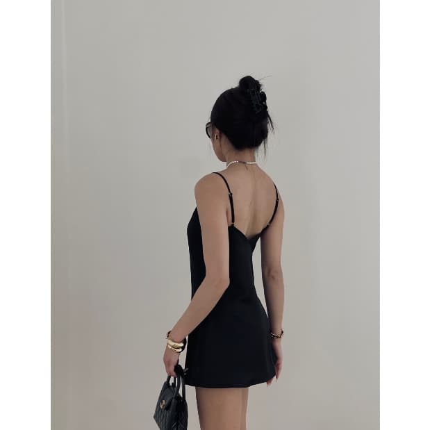 LE DOS - Hailey Mini Dress เดรสสั้น สายเดี่ยวลายลูกไม้ รูปที่ 5