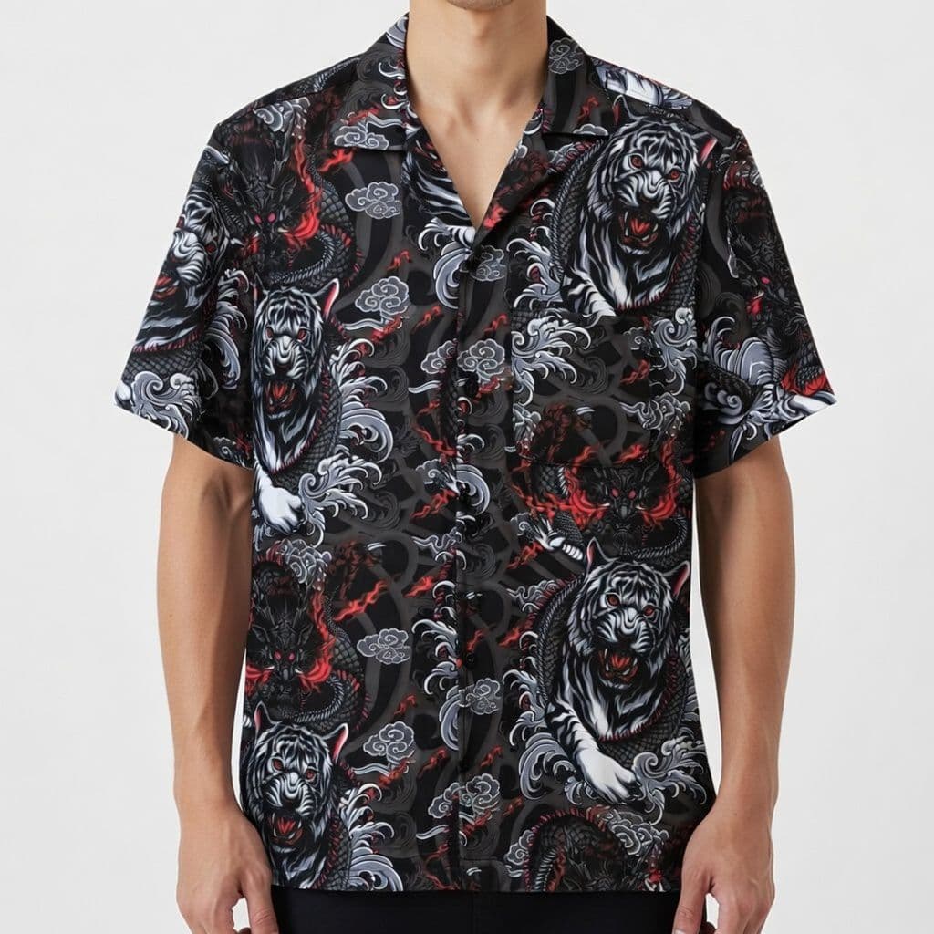 เสื้อเชิ้ตฮาวายรวมลาย อก 38-52 นิ้ว M-3XL ผ้าไหมอิตาลี ผ้านุ่มใส่สบาย รูปที่ 7