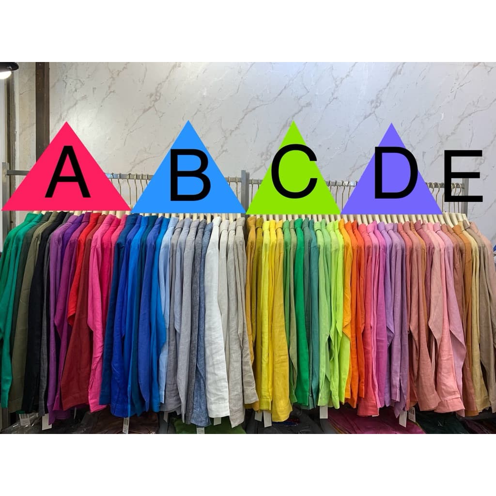 เสื้อเชิ้ตลินินแท้ 100% งานเกรดพรีเมี่ยม โทนสีเขียวเหลือง รูปที่ 9