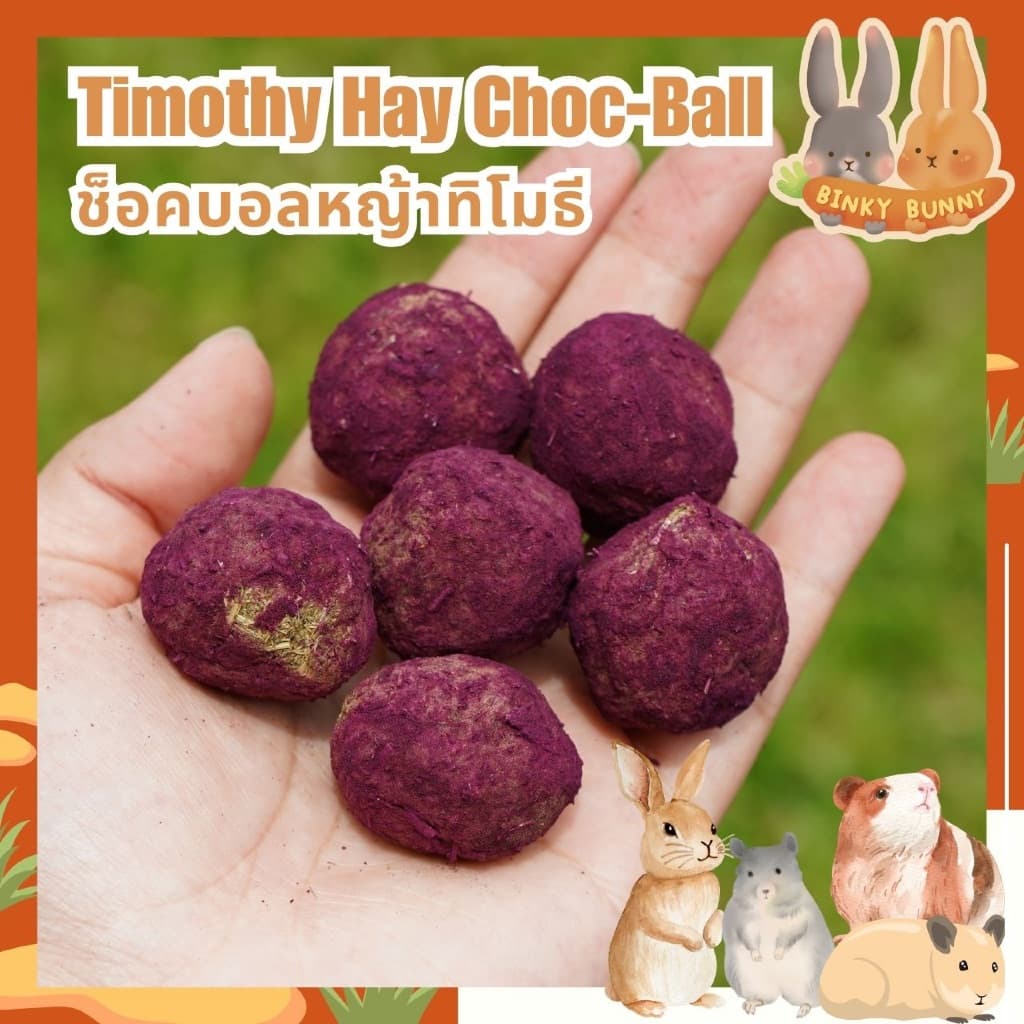 Binky Bunny House ช็อคบอลหญ้าทิโมธี ขนมอบแห้งลับฟันสำหรับสัตว์ฟันแทะ 10 ลูก รูปที่ 3