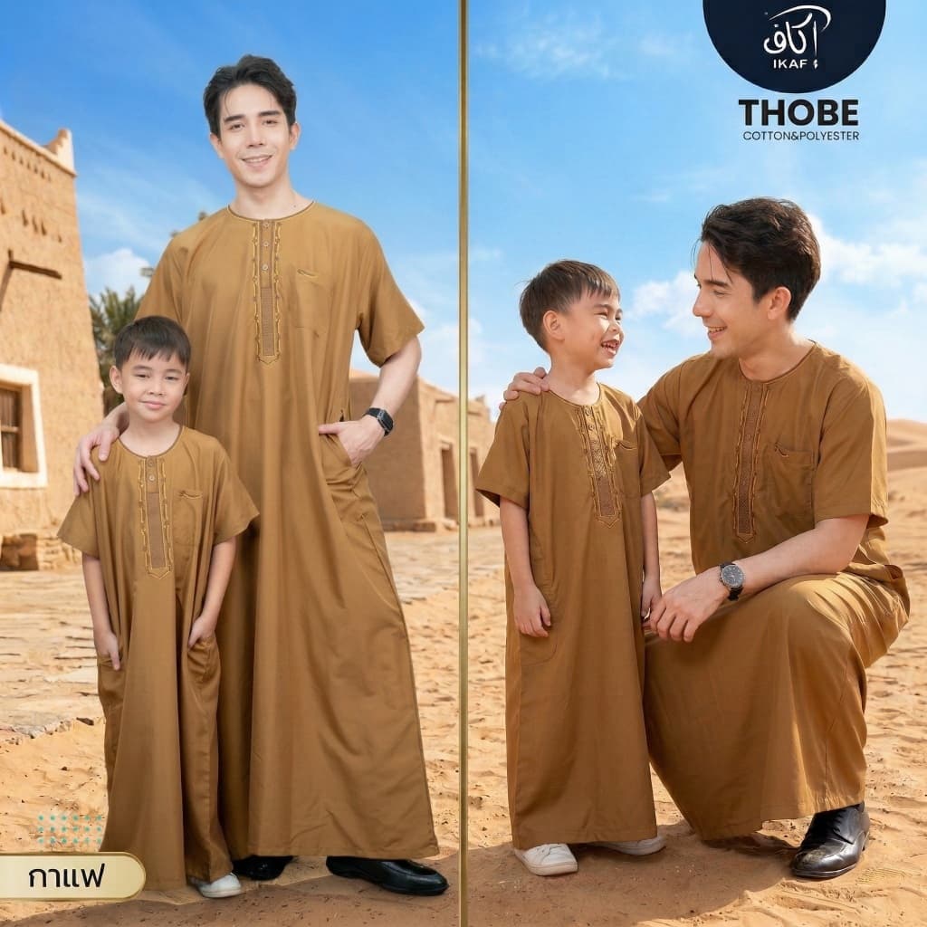 โต๊ปเด็กแขนสั้นคอกลม แบรนด์ IKAF มีเป็นเซ็ท พ่อ-ลูก งานเนื้อผ้าคอตตอนผสมโพลีเอสเตอร์ BA49วาริสมุสลิม รูปที่ 7