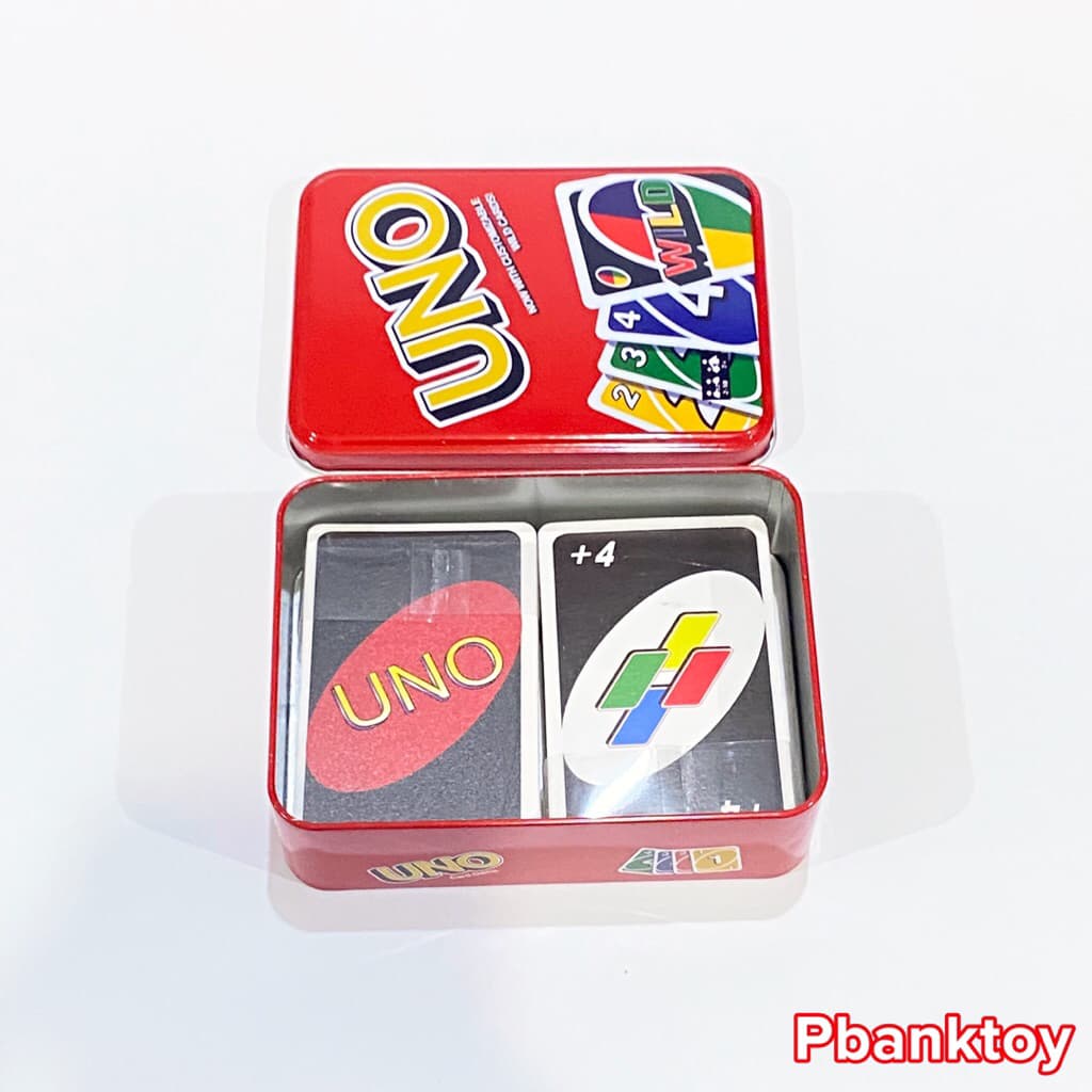 การ์ด UNO กล่องเหล็กอย่างดี รุ่น WLD 108 เกมการ์ด Pbanktoy รูปที่ 2