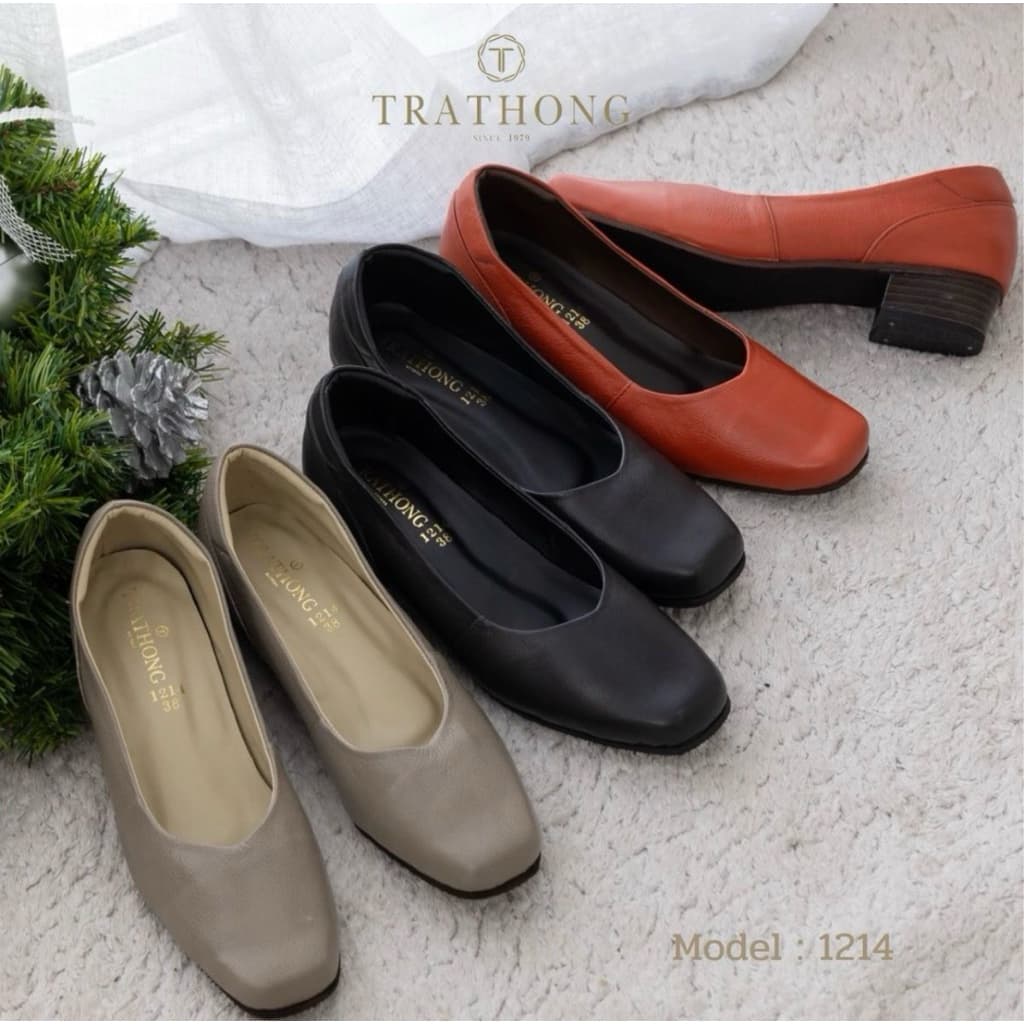 TRATHONG รุ่น 1214 รองเท้าหนังแท้ ส้นเตี้ย หนังนุ่ม ใส่สบาย เดินได้ทั้งวัน สูง 1 นิ้ว รูปที่ 7