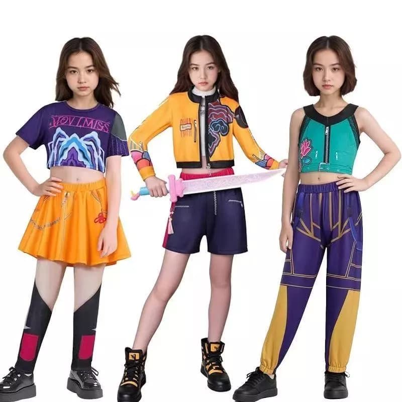 คอสเพลย์ K-POP Demon Slayer เครื่องแต่งกายสำหรับเด็ก แบบ Rumi Zoyi Mirai ชุดสำหรับฮาโลวีน รูปที่ 7