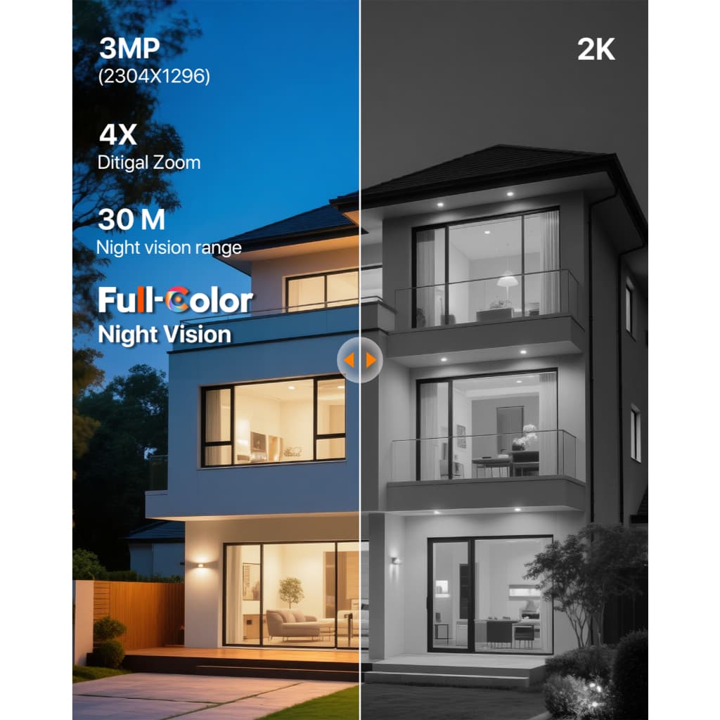 Tenda CH9 Outdoor Security เลนส์คู่ Wi-Fi Pan/Tilt CCTV Camera 6MP Color Night Vision Dual lens รูปที่ 2