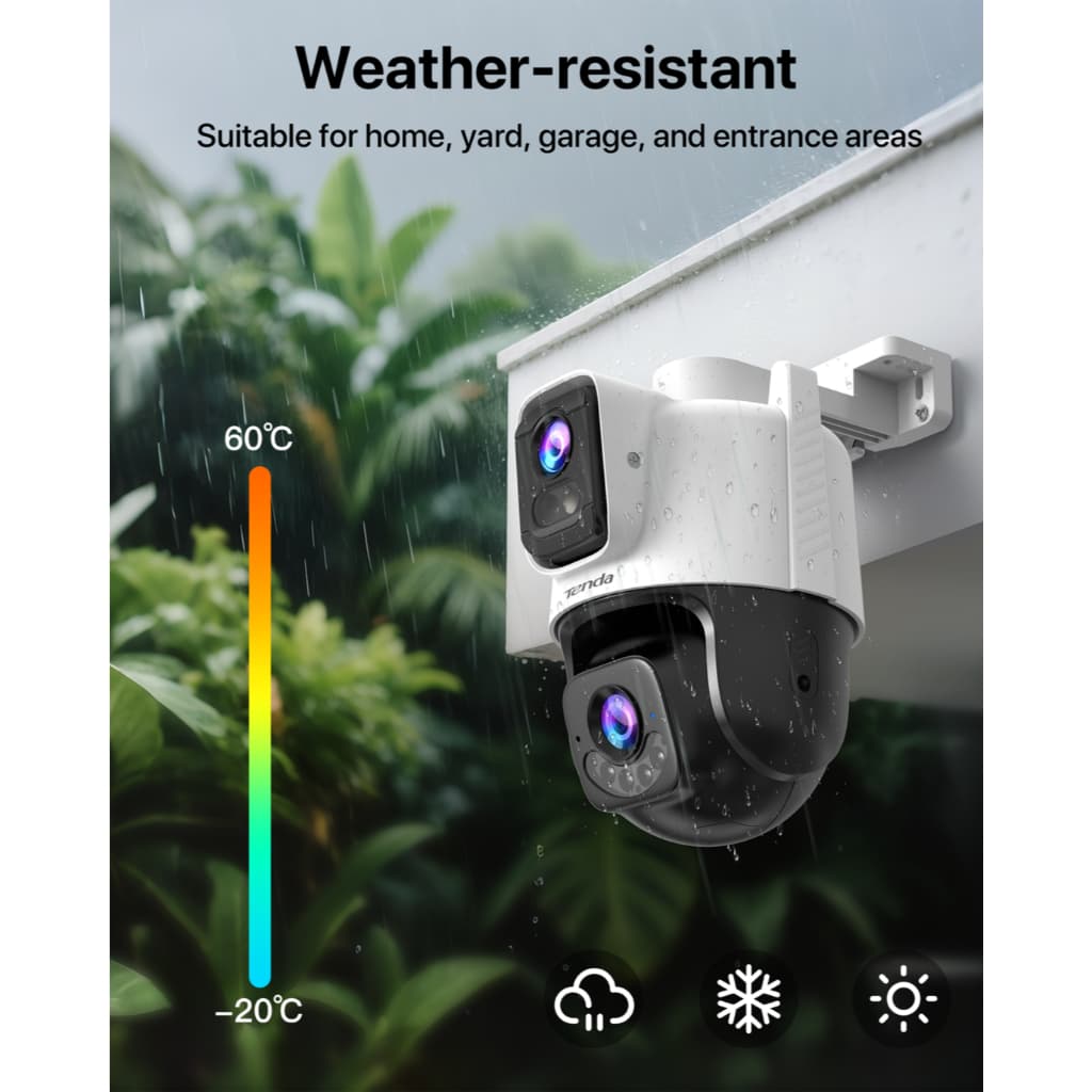 Tenda CH9 Outdoor Security เลนส์คู่ Wi-Fi Pan/Tilt CCTV Camera 6MP Color Night Vision Dual lens รูปที่ 9