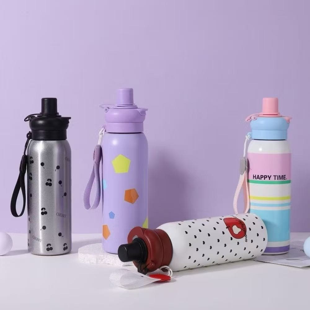 กระติกน้ำลายการ์ตูน 650ML ขวดน้ำอย่างดี SUS316 เก็บเย็น/ร้อนได้ ทนทาน ไม่มีใอน้ำ มีหลอด มีฝาปิด ขวดน้ำพกพาน่ารักๆส่งเร็ว รูปที่ 5