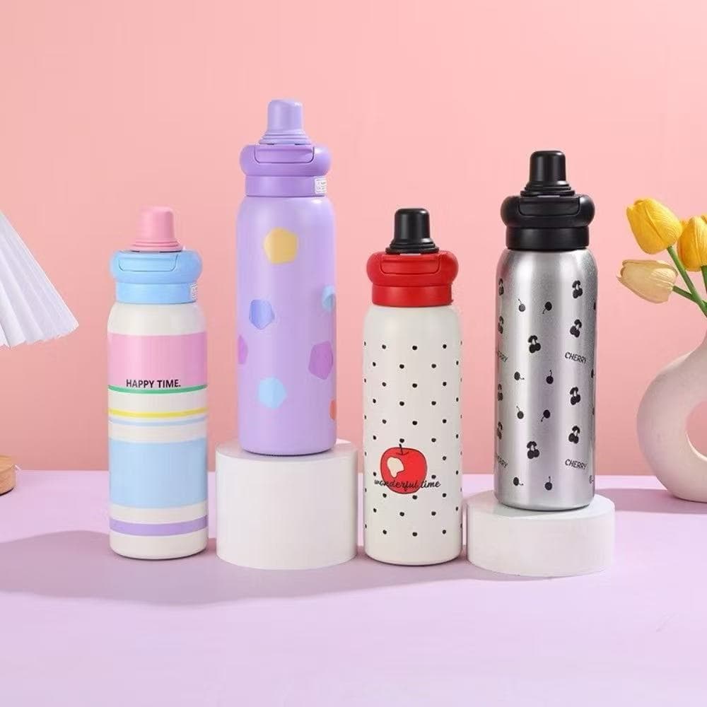 กระติกน้ำลายการ์ตูน 650ML ขวดน้ำอย่างดี SUS316 เก็บเย็น/ร้อนได้ ทนทาน ไม่มีใอน้ำ มีหลอด มีฝาปิด ขวดน้ำพกพาน่ารักๆส่งเร็ว รูปที่ 3